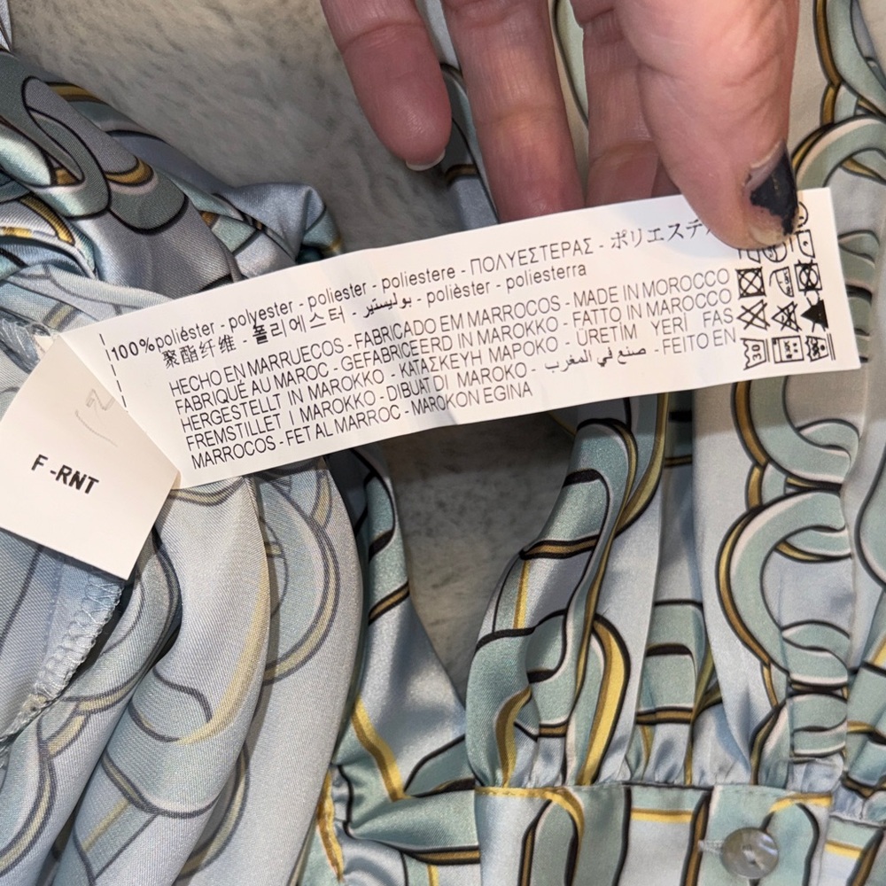Zara Chain Print Wrap Blouse - Picture 9 of 11
